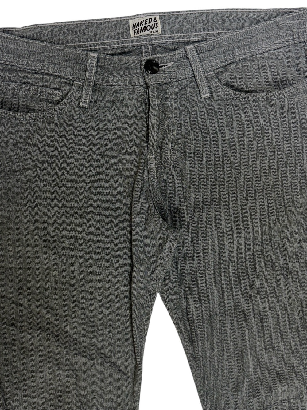 Naked & Famous Jeans Mens 34x32 Grey Weird Guy Stretch Japanese Denim Twill Pant